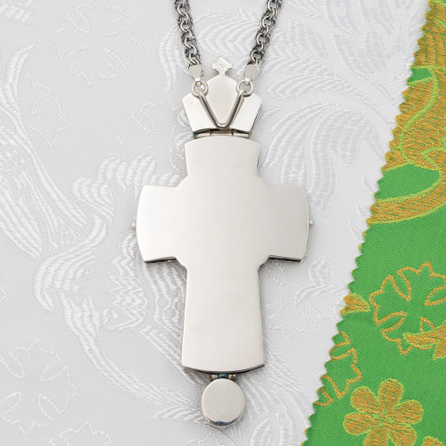 2.10.0421лр-13/1лр Крест наперсный с образом из дерева и красными камнями в серебрении фото 6