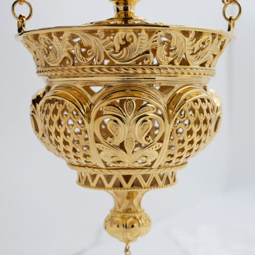 2.7.1846лп/1849лп Лампада подвесная латунная в позолоте фото 7