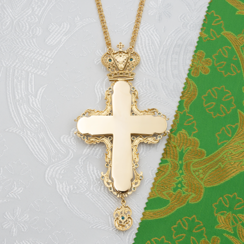 2.7.2291лп-2/1лп-К Архиерейский комплект латунный с голубыми камнями в позолоте фото 8 2.7.2291лп-2/1лп-К Архиерейский комплект латунный с голубыми камнями в позолоте фото 8