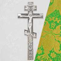 2.7.3058лр Крест напрестольный латунный с патинированием в серебрении