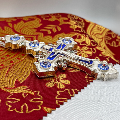 2.10.0616лэ/1л Крест наперсный в серебрении с эмалью фото 7 2.10.0616лэ/1л Крест наперсный в серебрении с эмалью фото 7