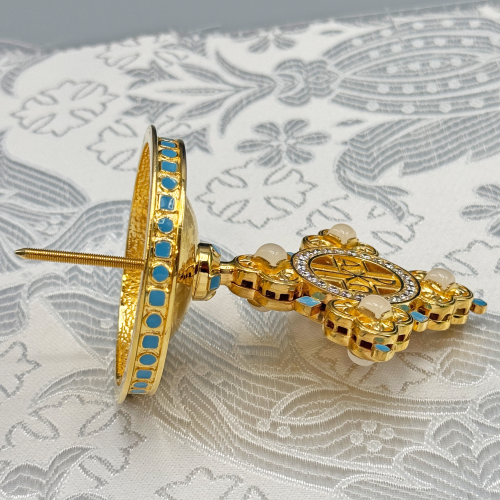 2.7.2690лпэ Крест на митру латунный в позолоте фото 4