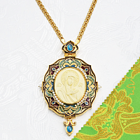 2.7.2620лп-11/1лп-М Панагия латунная в позолоте с цепью