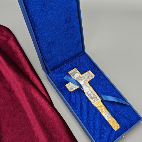 2.7.2968лпр Крест требный латунный в позолоте  фото 3