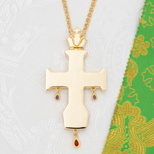 2.7.1634лп-2/1лп-К Архиерейский наперсный комплект в позолоте фото 13