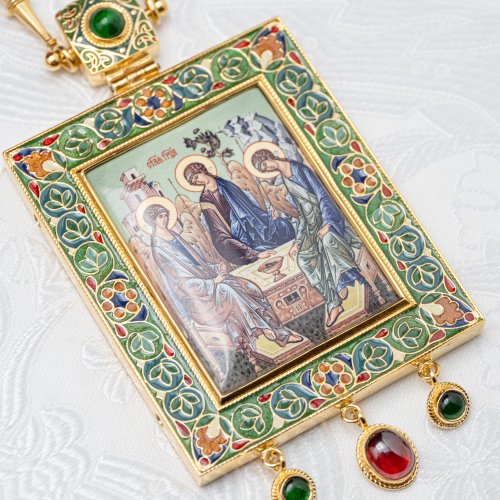 2.7.2512лп-2/64лп-М Панагия латунная в позолоте с цепью фото 6