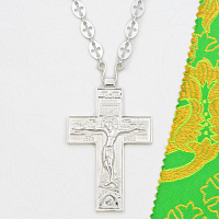 7.10.0001/23л Крест наперсный латунный в серебрении