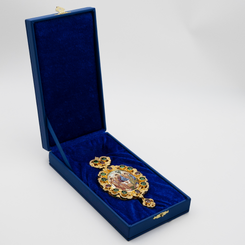 2.7.0653лп-2 Панагия латунная в позолоте без цепи фото 3 2.7.0653лп-2 Панагия латунная в позолоте без цепи фото 3