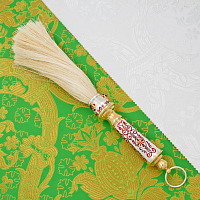 2.7.0130лф Кропило Архиерейское латунное с красными камнями и эмалью