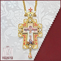 2.10.0426лпэ-2/1лп Крест наперсный в позолоте с эмалью