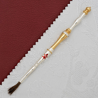 2.7.0072лф Стрючица латунная с белыми камнями в позолоте и серебрении