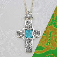 2.10.0717лр-17/1л Наперсный латунный крест с патинированием в серебрении