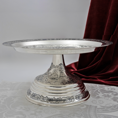 2.7.1903лр Дискос латунный с патинированием в серебрении фото 3