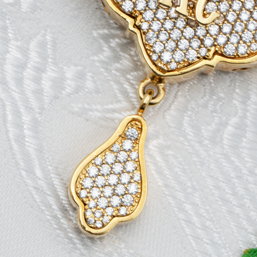 2.7.2334лп-2/1лп-К Архиерейский комплект латунный с белыми камнями в позолоте фото 3