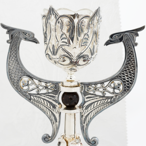 2.7.2065лр Лампада напрестольная в серебрении с патинированием фото 2