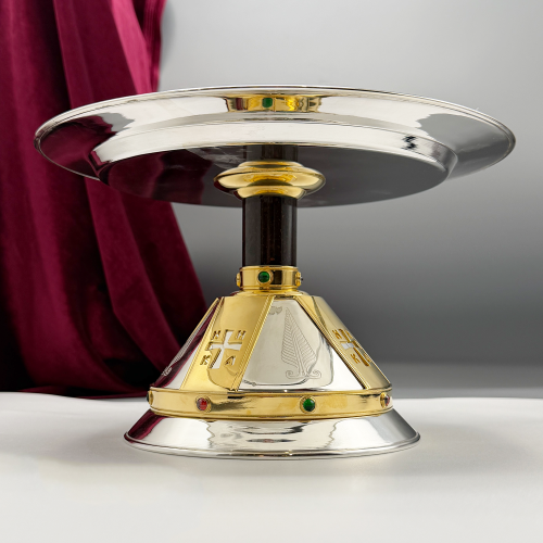 2.7.2440лфч Дискос в серебрении и фрагментарной позолотой фото 3