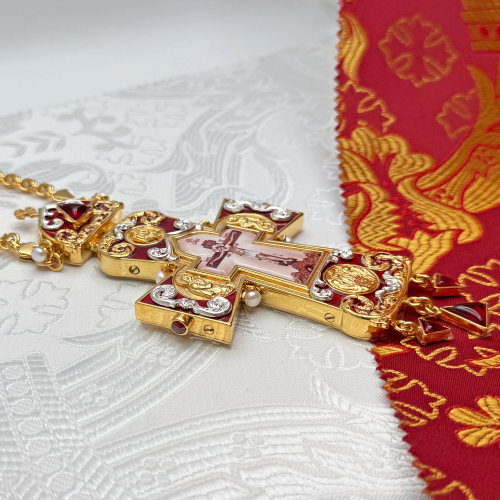 2.10.0542лнпэ-2/113лп Крест наперсный с натуральными камнями фото 8