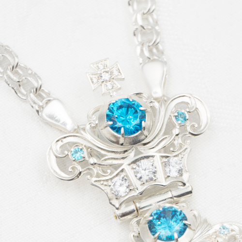 2.7.2563л-2/1л Панагия латунная со вставками в серебрении фото 4 2.7.2563л-2/1л Панагия латунная со вставками в серебрении фото 4