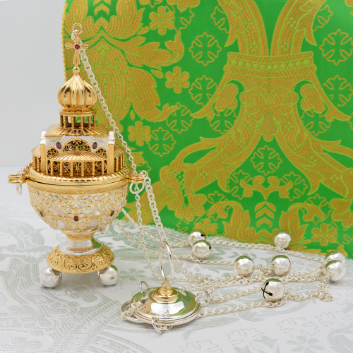 2.7.1168лф Кадило латунное с фрагментальной позолотой 2.7.1168лф Кадило латунное с фрагментальной позолотой