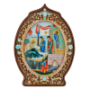( 2.78.09010л )( Икона )( Юв. Сплав ) (Рождество Пресвятой Богородицы с голубыми камнями)