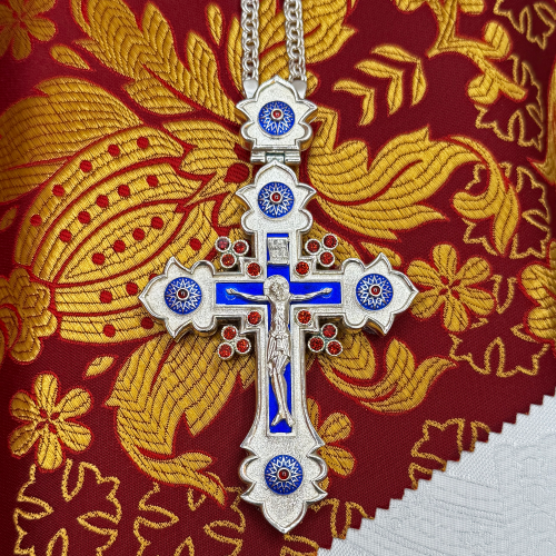 2.10.0616лэ/1л Крест наперсный в серебрении с эмалью 2.10.0616лэ/1л Крест наперсный в серебрении с эмалью