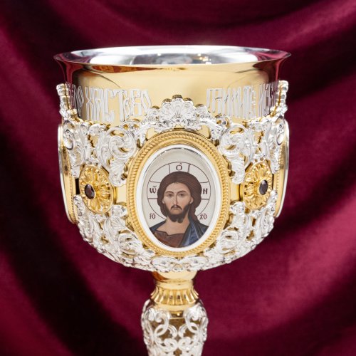 2.7.1708лп-2-К/7 Евхаристический набор на 1л с мельхиоровой чашей фото 4