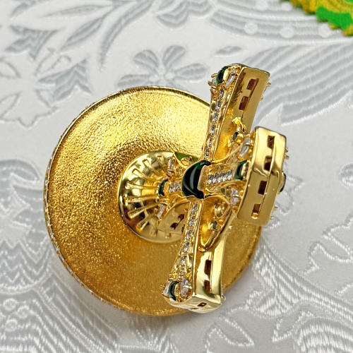 2.7.2689лп Крест на митру латунный в позолоте со вставками фото 3