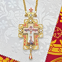2.10.0426лпэ-2/1лп Крест наперсный в позолоте с эмалью