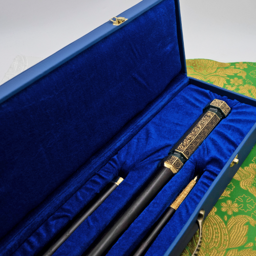 2.7.2932лпч Посох латунный с акрилом в позолоте фото 5