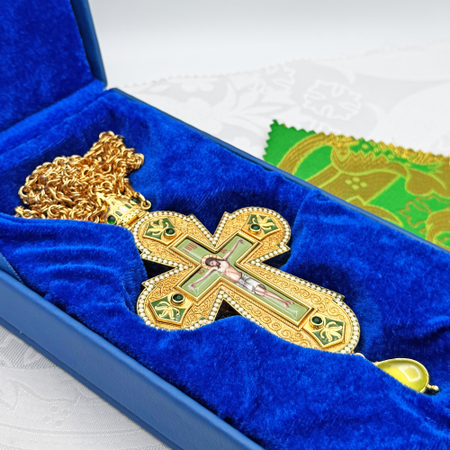 2.10.0649лнпэ-2/64лп Крест наперсный с натуральными камнями фото 7 2.10.0649лнпэ-2/64лп Крест наперсный с натуральными камнями фото 7