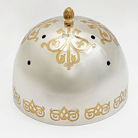 2.7.1257лф Крышка для дискоса диаметром 15 см,  латунная с фрагментальной позолотой