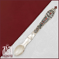 2.7.0712лр Лжица латунная с патинированием и со вставками
