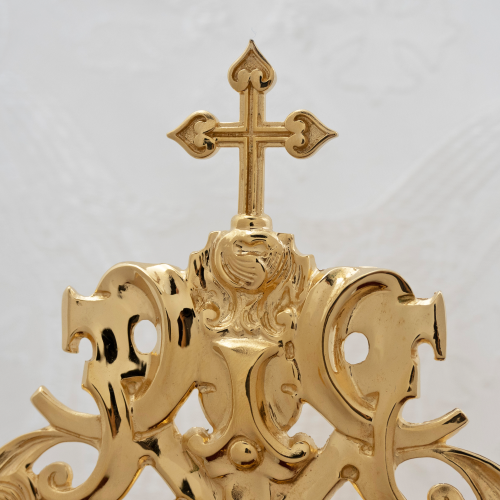 2.7.1889лп Мощевик латунный на ножке в позолоте фото 5 2.7.1889лп Мощевик латунный на ножке в позолоте фото 5