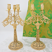 2.7.2137лп-К Комплект дикирий и трикирий латунный в позолоте