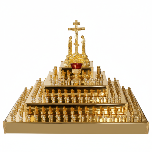 2.7.0933лж Крышка панихидного стола латунная (трехярусная)