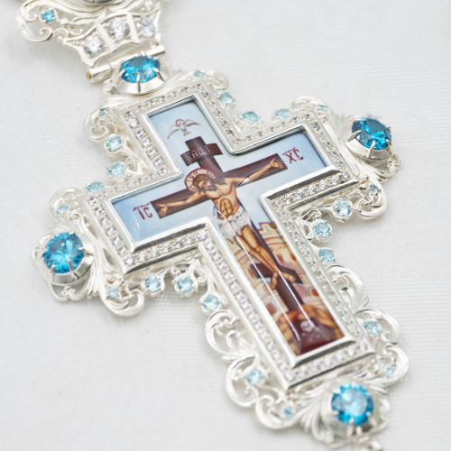 2.7.2563л-2/1л-К Архиерейский комплект наперсный латунный в серебрении фото 11