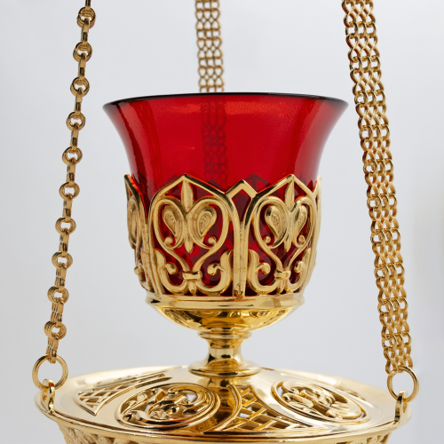 2.7.1846лп/1849лп Лампада подвесная латунная в позолоте фото 9