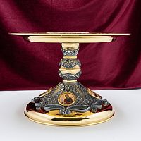 2.7.1650лпр Дискос латунный в позолоте с оксидированием