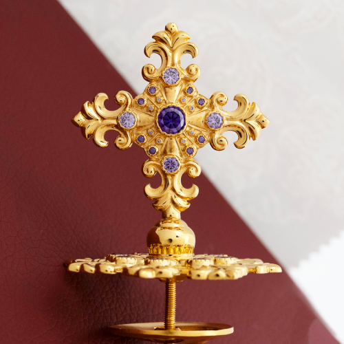 2.7.1420лп Крест на митру латунный в позолоте 2.7.1420лп Крест на митру латунный в позолоте