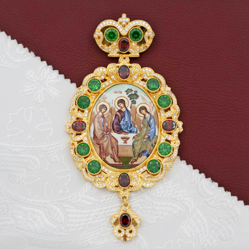 2.7.0653лп-2 Панагия латунная в позолоте без цепи