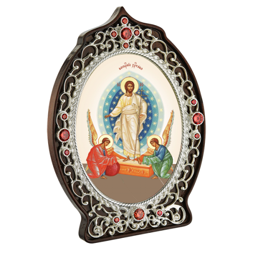 2.78.0945л Икона настольная в серебре -Воскресение Христово.