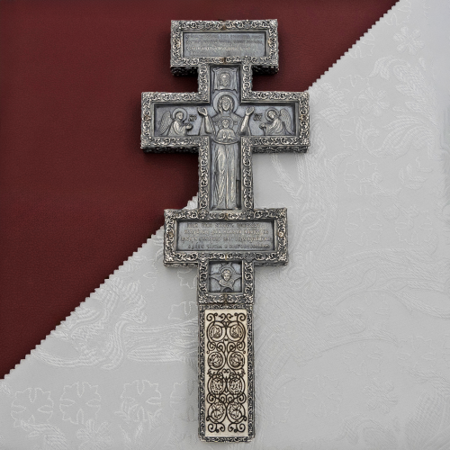 2.7.0949лр Крест Напрестольный латунный в серебрении фото 5