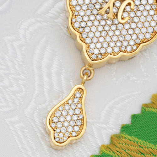 2.7.2334лп-2/1лп-К Архиерейский комплект латунный с белыми камнями в позолоте фото 8