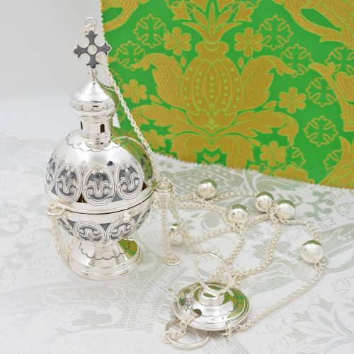 2.7.2961лр Кадило латунное с патинированием в серебрении 2.7.2961лр Кадило латунное с патинированием в серебрении