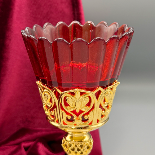 2.7.2038лпч Лампада латунная с акрилом в позолоте фото 4