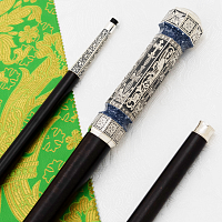 2.7.2937лрч Посох латунный с акрилом и патинированием в серебрении