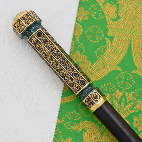 2.7.2932лпч Посох латунный с акрилом в позолоте фото 9