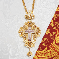 2.10.0508лп-2/113лп Наперсный крест в позолоте с цепью