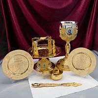 2.7.0893лп-2-К/7 Евхаристический набор мельхиоровый на 0,5 л