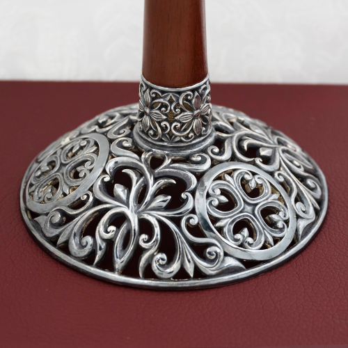 2.7.2065лр Лампада напрестольная в серебрении с патинированием фото 3